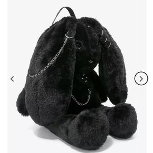 Hot Topic Black Lolita Bunny Piercings & Chains Plush Mini Backpack